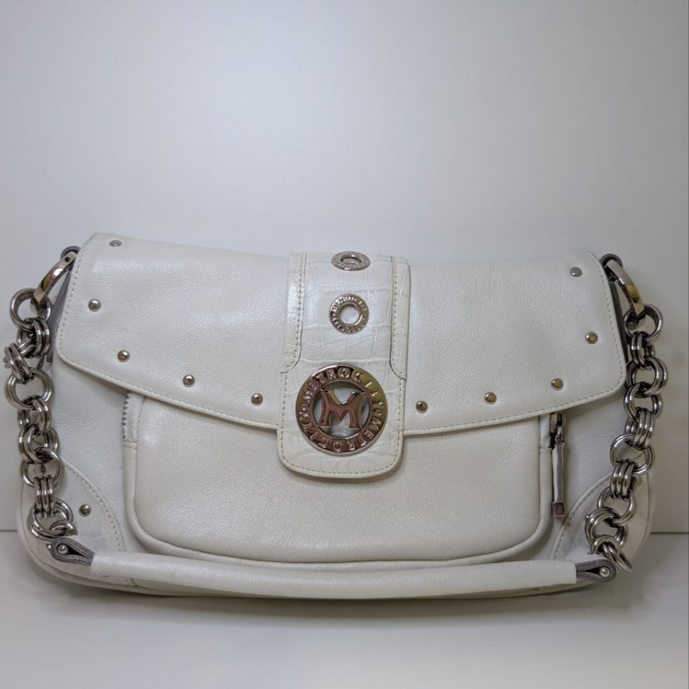Vintage Metrocity Italy White Leather Chain Bag